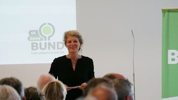 Foto von Dr. Tonja Mannstedt, Landesgeschäftsführerin BUND Niedersachsen. Sie führte durch die Veranstaltung. Foto: BUND