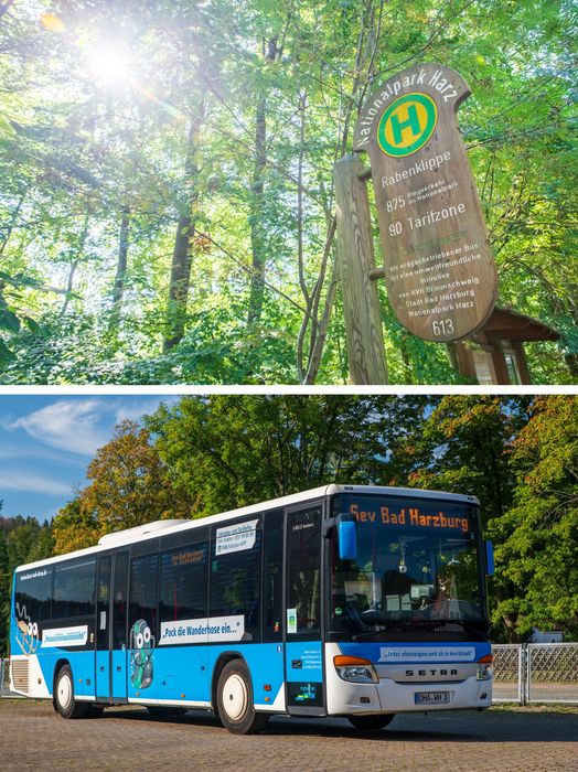 Nationalpark Harz - Haltestelle und Bus. Foto: Paul Meixner / paulmeixner.de