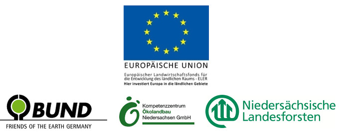 Logo: EU, BUND, KÖN, Nds. Landesforsten